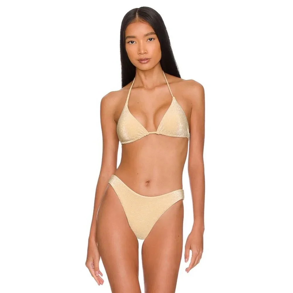 Monday Swimwear Palma Bikini Top in Silver